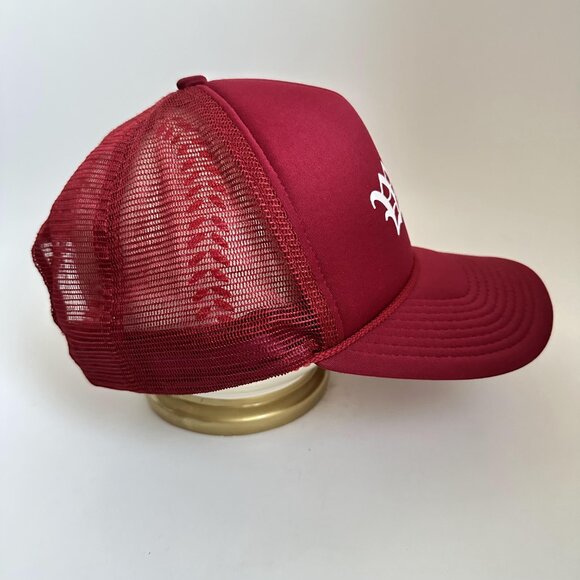 West Livin Decky Trucker Hat Rope Adjustable Snap Back Wine Red Cotton Blend - Picture 4 of 9